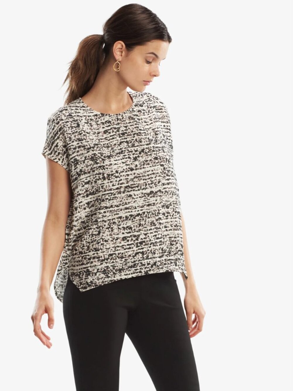 MM. Lafleur The Didion Top in Ink Wash in Sz Small